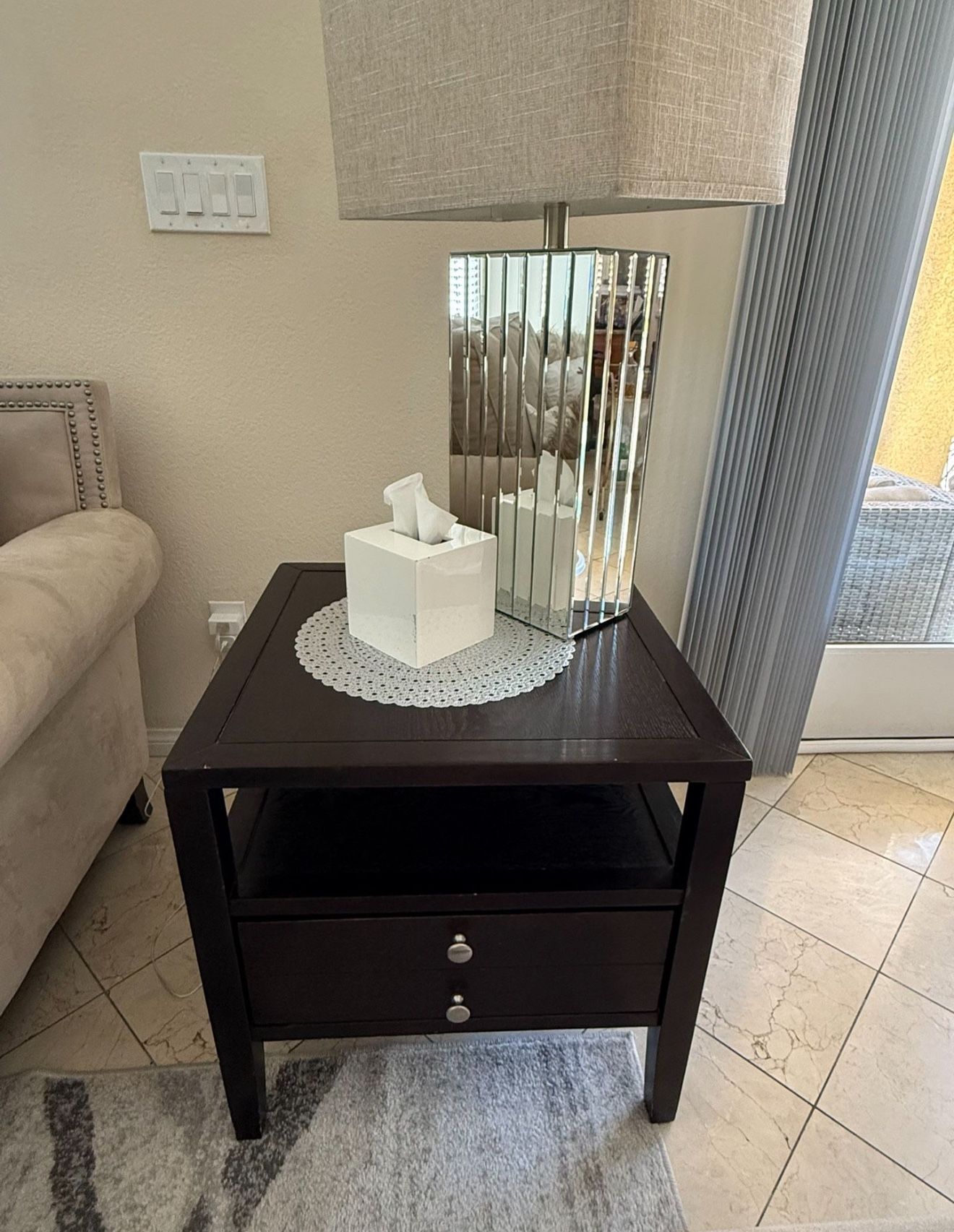 RC Willey Side Table with Storage Drawer
