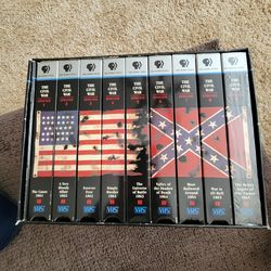 VHS set of 9, ken burns Civil War PBS series, some played but most not $5.00