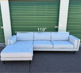Beautiful Light Gray Sofa Sectional Couch + Free Delivery