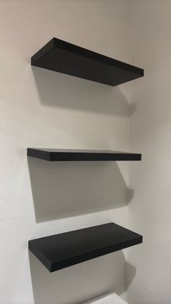 Floating Black shelves