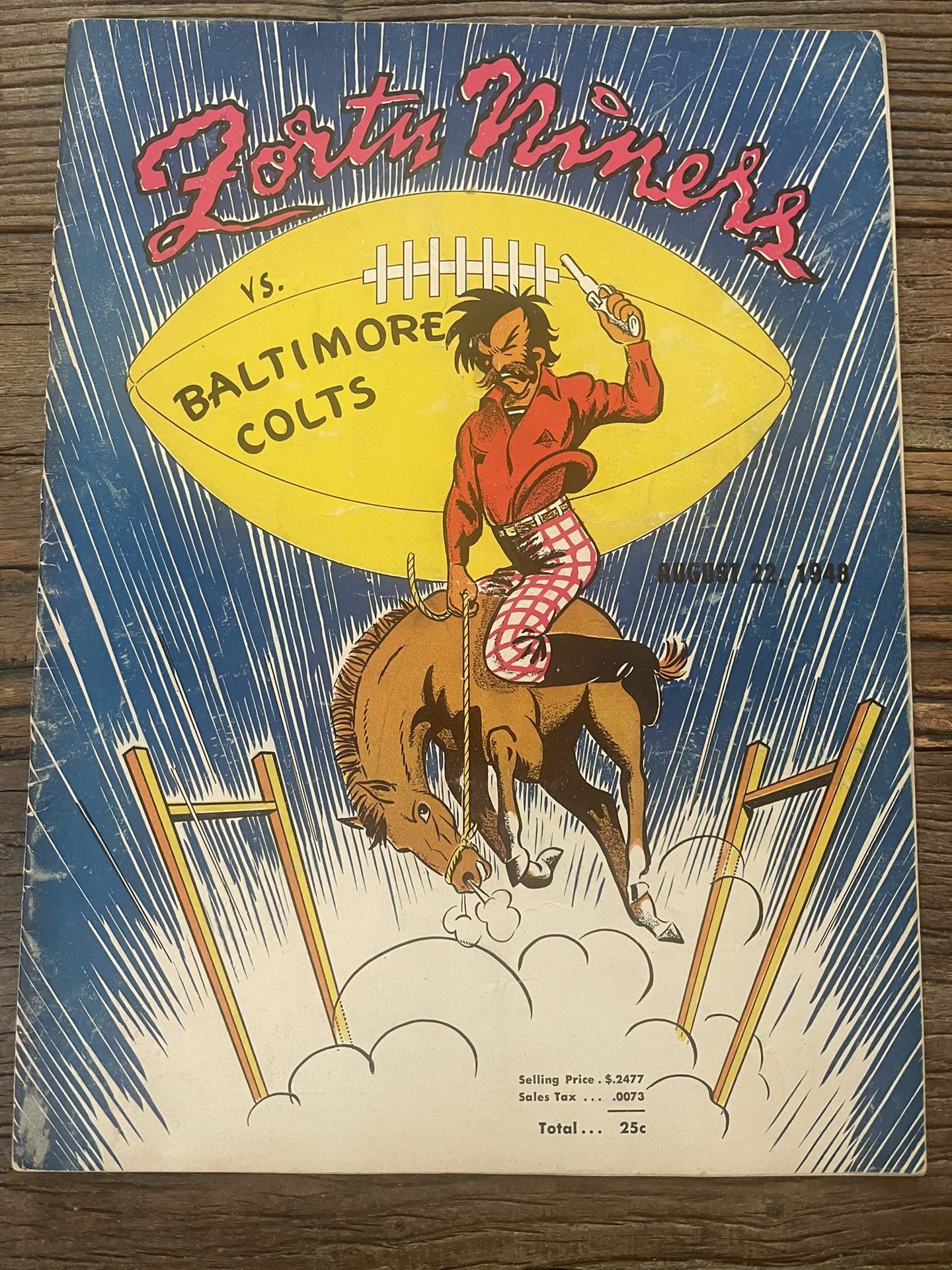 Forty Niners vs Baltimore Colts Program August 22, 1948