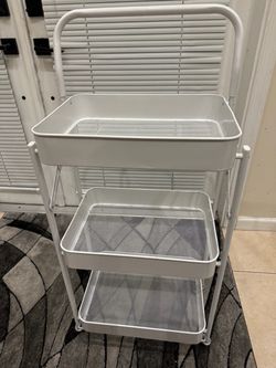 Room 2 Room Foldable 3-tier Rolling Cart White