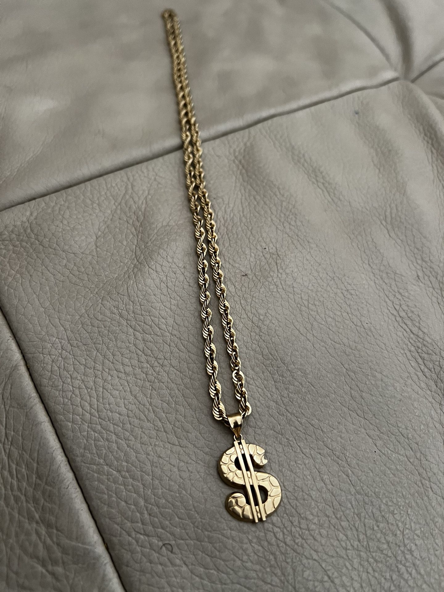 Official Real 24inch 10k Gold Chain n pendant 