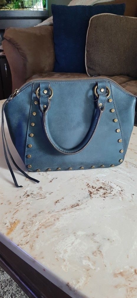 Adorable Blue Studded Handbag 