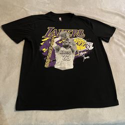 Los Angeles Lakers Shirt Men Large Black LeBron James Basketball NBA Lightweight