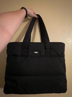 VS Pink Quilted Puff Tote Bag - Black LIKE NEW CONDITION