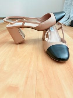 Steve Madden Two-Tone Block Heel Slingback Pumps