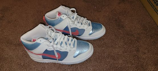 NIKE 7Y Metallic Blue And Glitter Pink High Tops