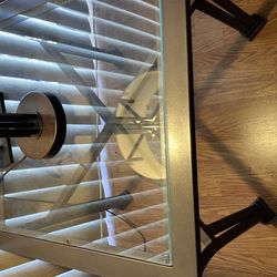 Metal and Glass Square Side Table