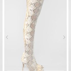 Fashionnova snake skin over the knee boots