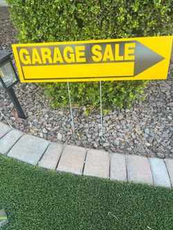 Garage sale signs.