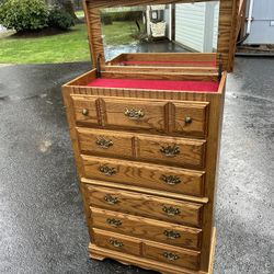 Beautiful 6 Drawer Dresser With Secret Hidden Compartment & Mirror by Catalina Furniture Co