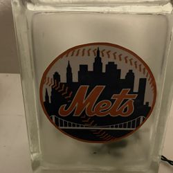 New York Mets Frosted Glass Light