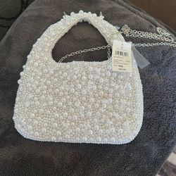 Pearl Crystal Beaded Purse