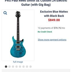PRS SE Blue Matteo /black back
