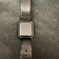 Apple Watch 3rd 38MM Gen With Real Leather $60 Band And Black Runner Cover 