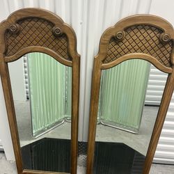 2 Vintage Hanging Mirrors 