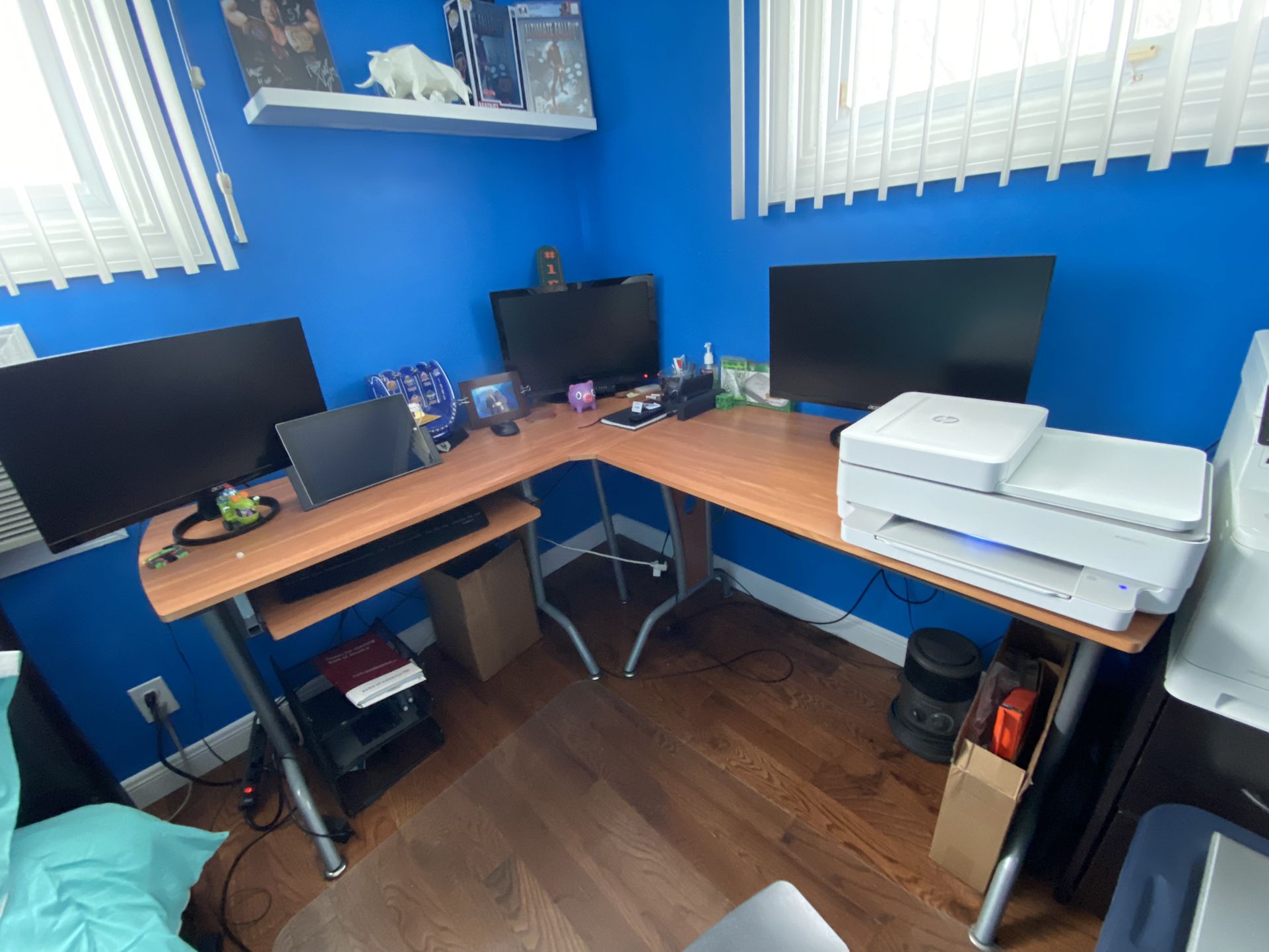 L-Shaped Wooden Computer Office Desk