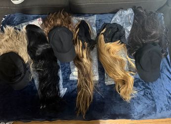 Clip on hair and hat wigs