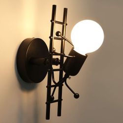 Kawell Creative Humanoid Wall Light Fixtures Indoor Wall Lamp Modern Wall Sconce Light Fixtures Art Deco for Children Room Bedroom Living Room Kitchen