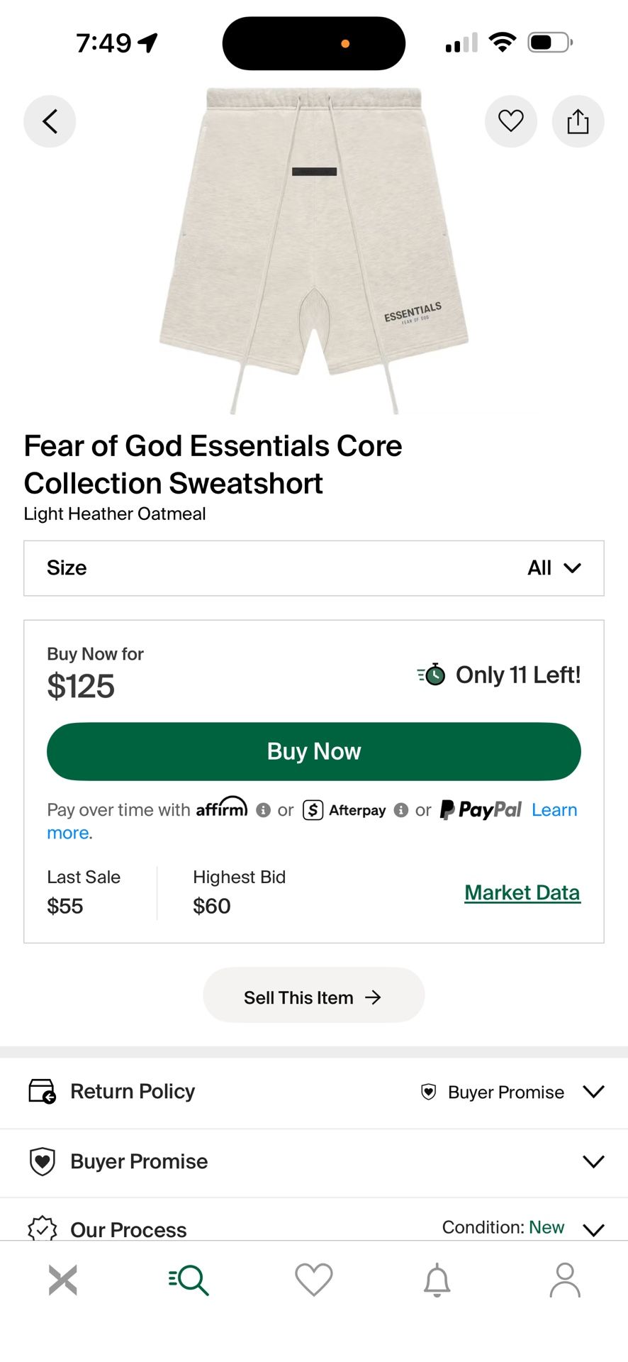 Essential Short Size Small