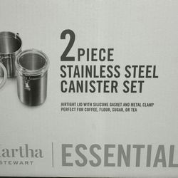 Martha Stewart 2 Piece Stainless Steel Canister Set