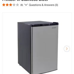 4.5 cu. ft. Mini Fridge with Freezer in Stainless Steel
