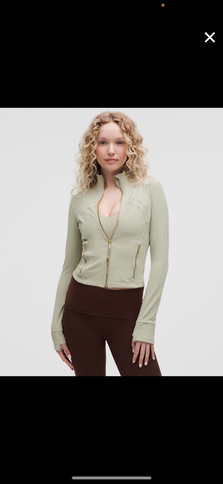 Lululemon Women’s Define Cropped Jacket Nulu Gold Zipper 2