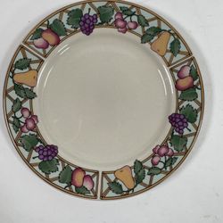 MAJESTICWARE BY SAKURA TRELLIS FRUITS 1995 SUE ZIPKIN STONEWARE SALAD PLATE