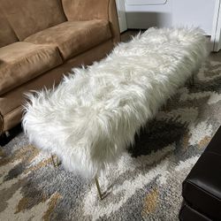 White Plush Otterman Bench