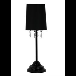Simple Designs Set Of 2 Acrylic Bead Lamps, Black New