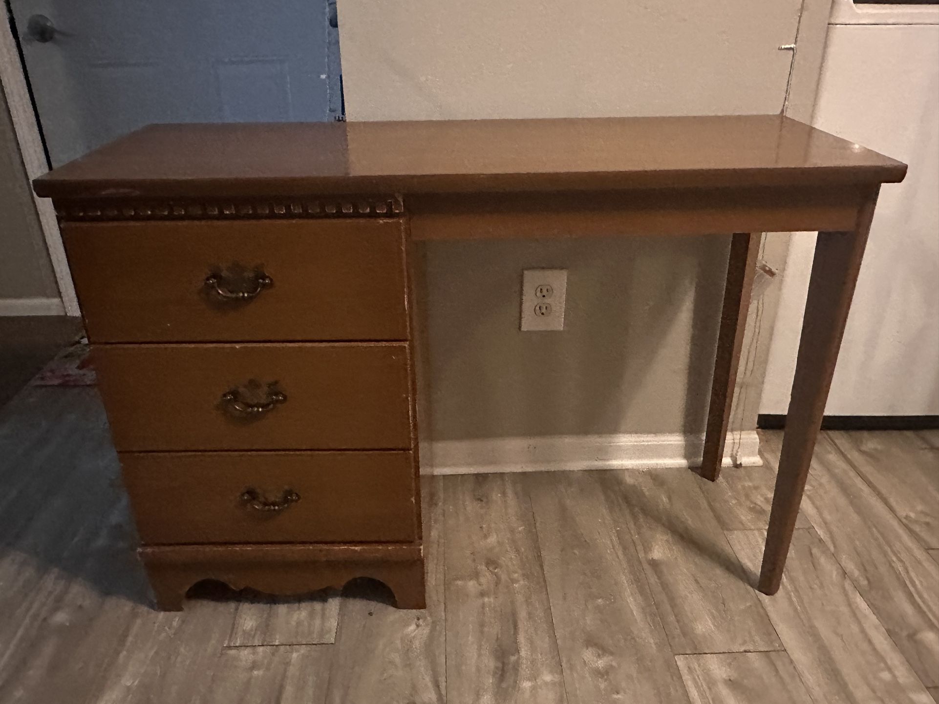 Brown 3 Drawer Desk
