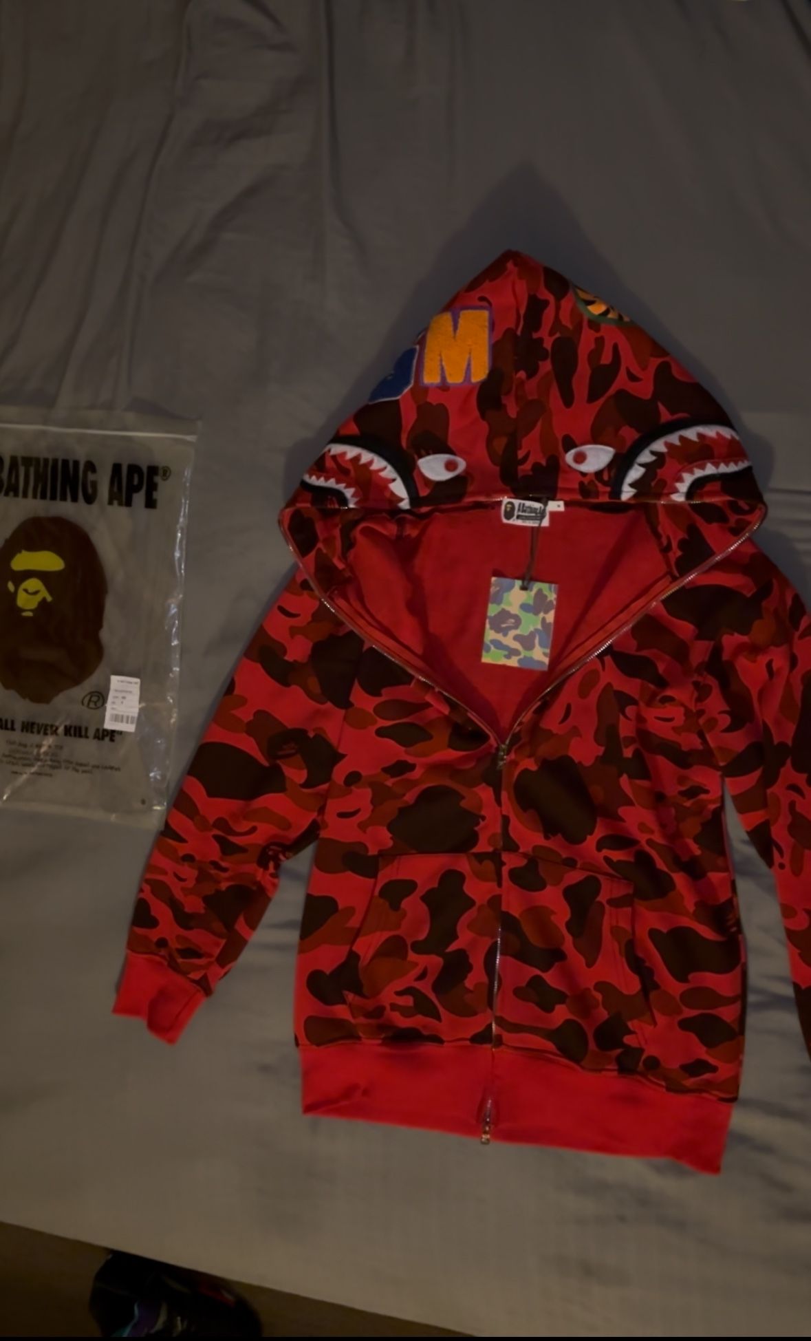 (New) Red Bape Hoodie (M)