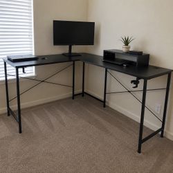 Brand New L-Shaped Gaming Desk w/ LED Lights – Corner Computer Desk