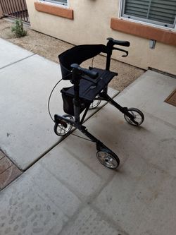 Black 4-Wheel Rollator Walker with Seat
