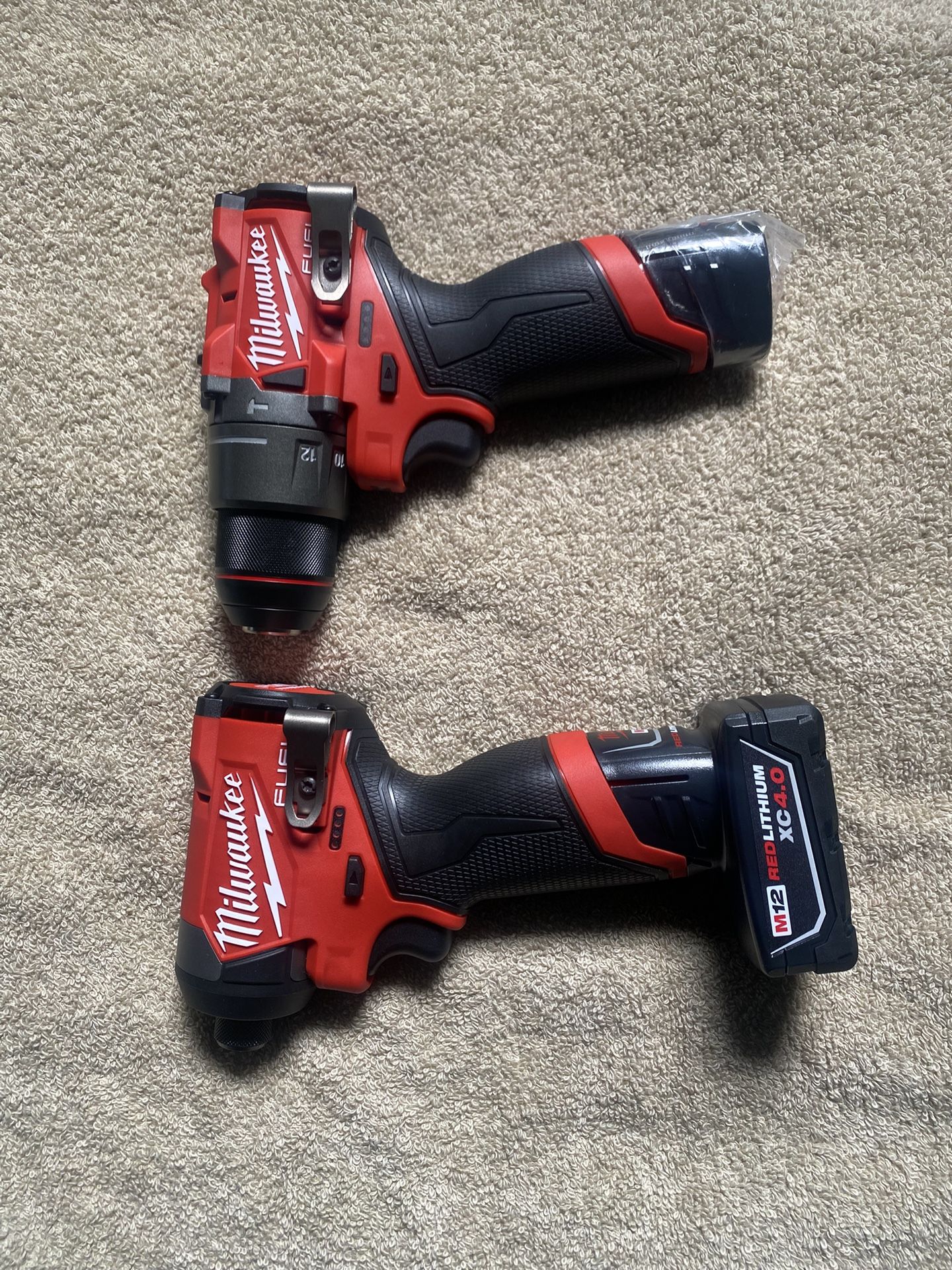Milwuakee M12 FUEL 12V Lithium Ion Brushless Cordless Hammer Drill And Impact Driver Combo Kit With 2 Batteries