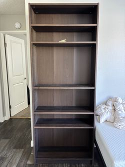 MOVING SALE - Tall Dark Brown Bookcase with 6 Shelves