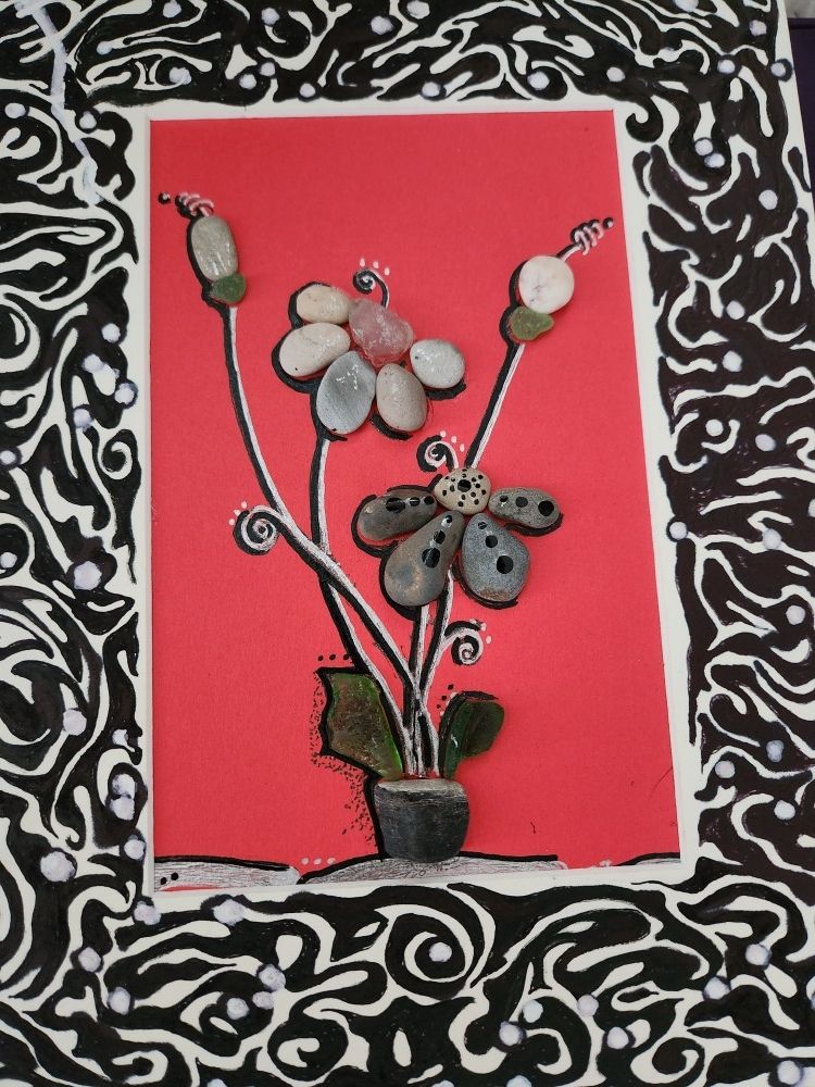 SEA GLASS & ROCK HANDMADE & CRAFTED Framed ART PICTURES.
