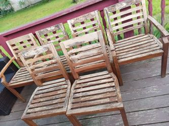 6 Chair Set -Wood Outdoor