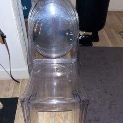 Set of 4 Philip Stark Ghost Chairs