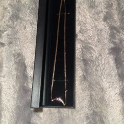 Natural Diamond And Sapphire 18k Gold Necklace 