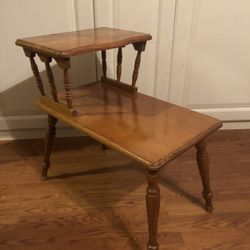 Vintage Two Tier Step Up End Table