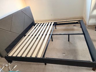 King Upholstered Platform Bed Frame