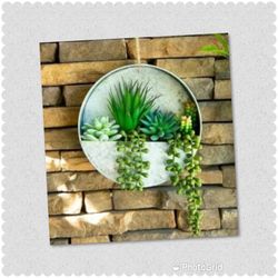 Galvanized  Succulents Wall Hanging Made To Order In Your Choice Color 🪴❤️