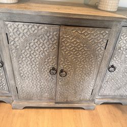 Kosas Home Aurora Solid Mango Wood 4-Door Sideboard – Like New