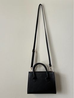 Black Mini Structured Handbag with Crossbody Strap