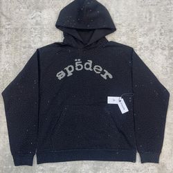 Black Rhinestone sp5der hoodie