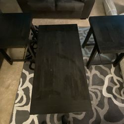 Black Coffee Table With 2 End Tables