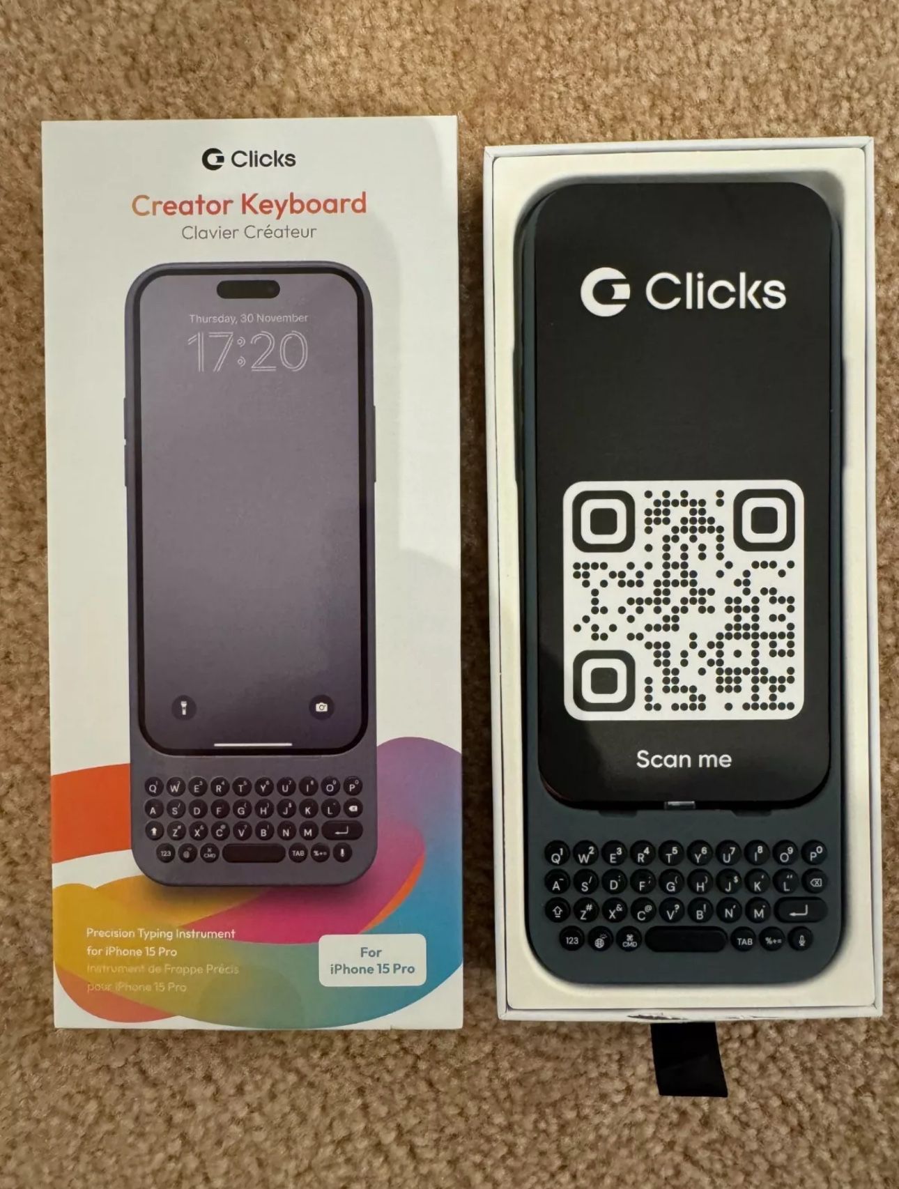 Clicks Keyboard for iPhone 15 Pro London Sky Founders Edition  