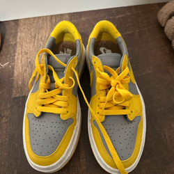 Nike Yellow and Gray Dunk Low Sneakers